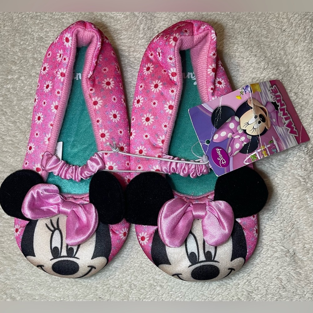 Disney Minnie Mouse kids Slippers size L 9-10